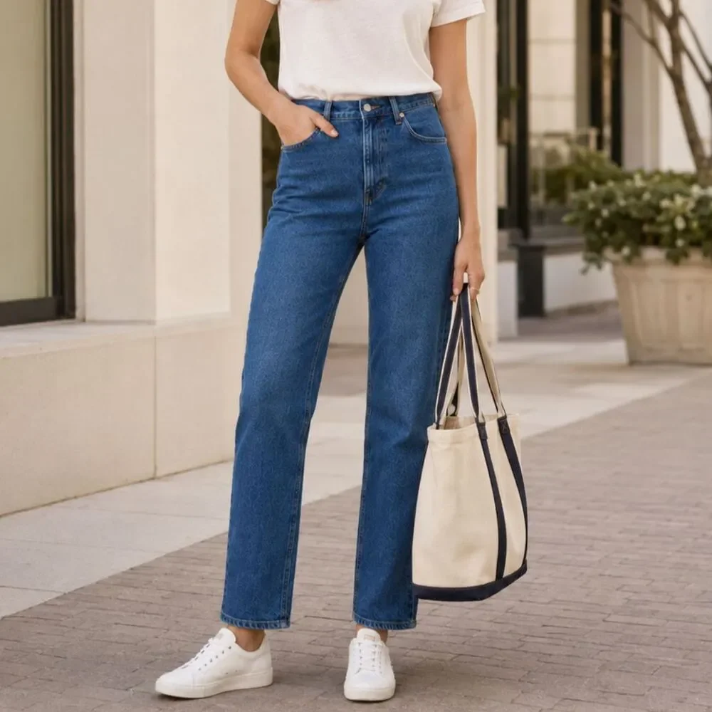 J.Crew Factory High-Rise Stovepipe Jeans Signature Stretch 29 Minimalist Classic
